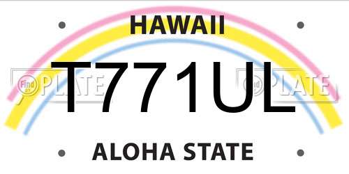 T771UL Hawaii License Plate
