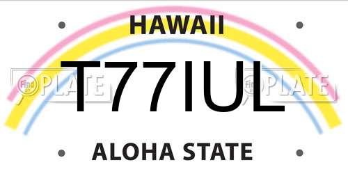 T77IUL Hawaii License Plate