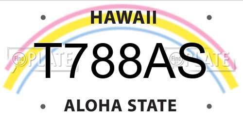T788AS Hawaii License Plate