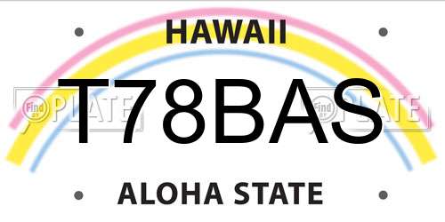 T78BAS Hawaii License Plate
