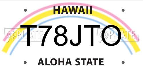 T78JTO Hawaii License Plate