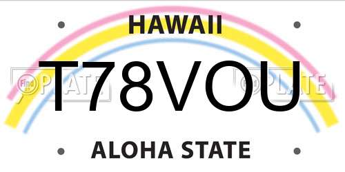 T78VOU Hawaii License Plate
