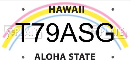 T79ASG Hawaii License Plate