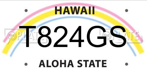 T824GS Hawaii License Plate