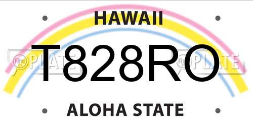 T828RO Hawaii License Plate