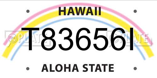 T83656I Hawaii License Plate