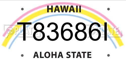 T83686I Hawaii License Plate