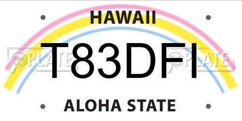 T83DFI Hawaii License Plate