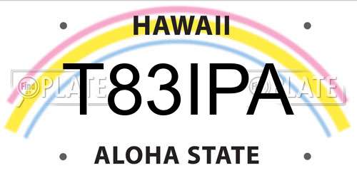 T83IPA Hawaii License Plate