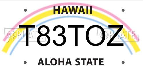 T83TOZ Hawaii License Plate