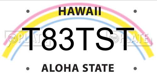 T83TST Hawaii License Plate