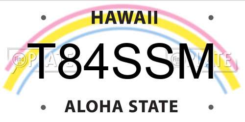 T84SSM Hawaii License Plate