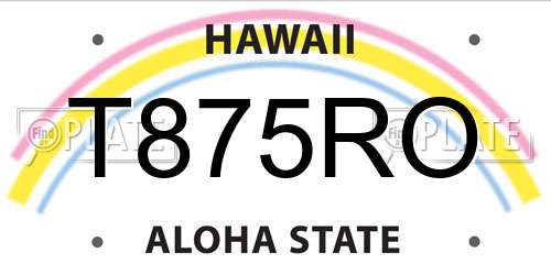 T875RO Hawaii License Plate