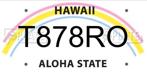 T878RO Hawaii License Plate