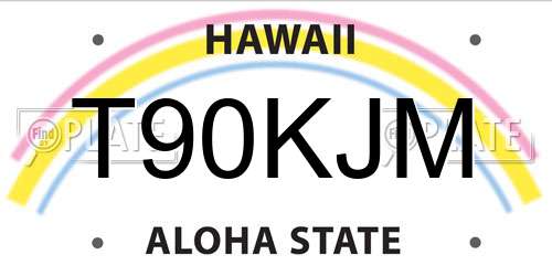 T90KJM Hawaii License Plate