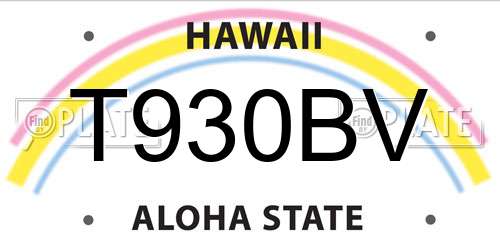 T930BV Hawaii License Plate