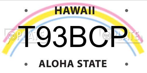 T93BCP Hawaii License Plate