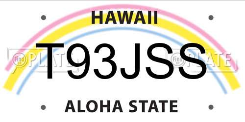 T93JSS Hawaii License Plate