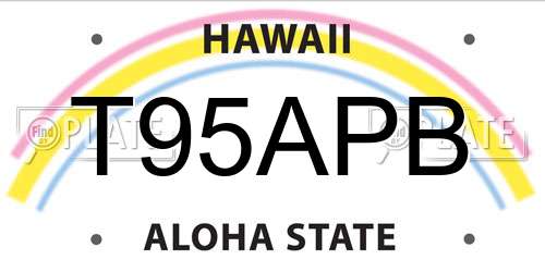 T95APB Hawaii License Plate