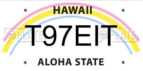 T97EIT Hawaii License Plate