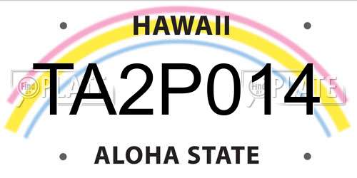 TA2P014 Hawaii License Plate