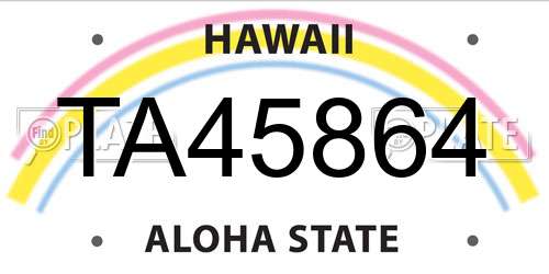 TA45864 Hawaii License Plate