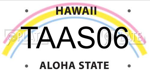 TAAS06 Hawaii License Plate