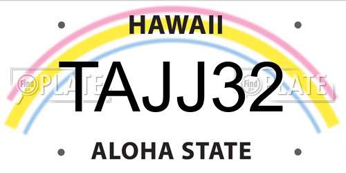 TAJJ32 Hawaii License Plate