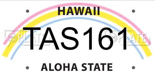TAS161 Hawaii License Plate