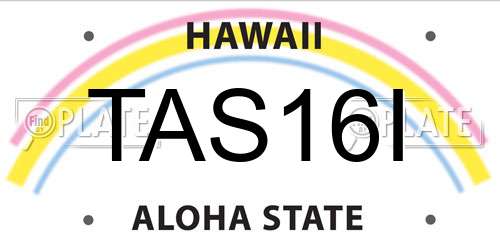 TAS16I Hawaii License Plate