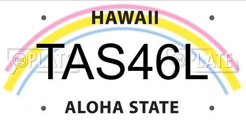 TAS46L Hawaii License Plate