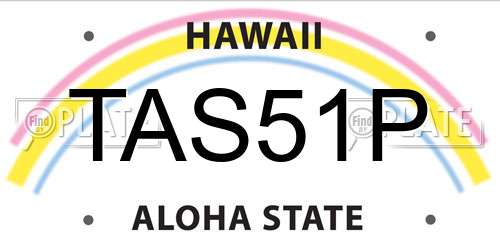 TAS51P Hawaii License Plate