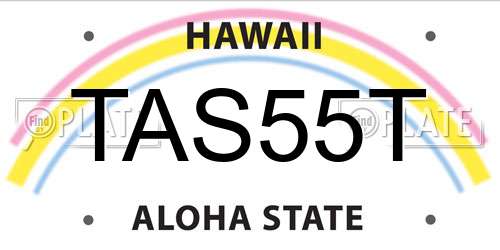 TAS55T Hawaii License Plate