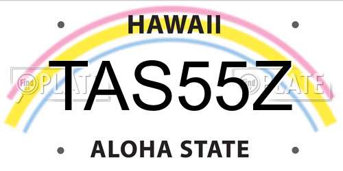 TAS55Z Hawaii License Plate