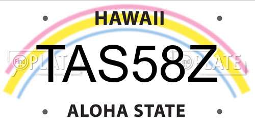 TAS58Z Hawaii License Plate