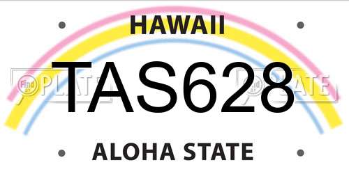 TAS628 Hawaii License Plate
