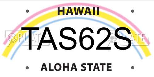 TAS62S Hawaii License Plate