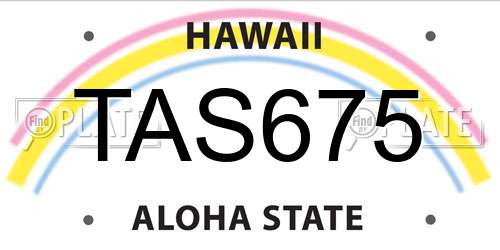 TAS675 Hawaii License Plate