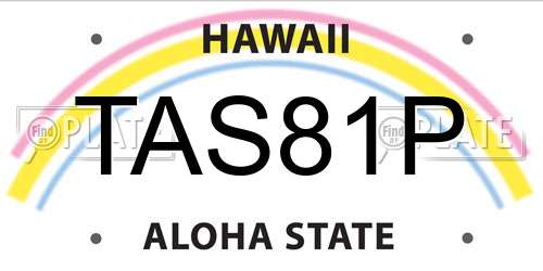 TAS81P Hawaii License Plate