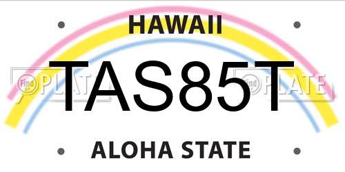 TAS85T Hawaii License Plate