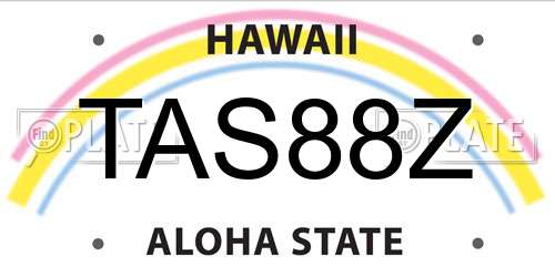 TAS88Z Hawaii License Plate