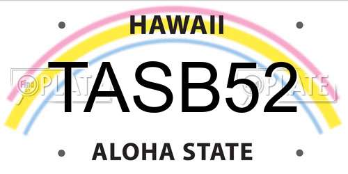 TASB52 Hawaii License Plate