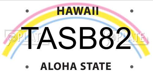 TASB82 Hawaii License Plate