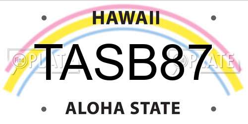 TASB87 Hawaii License Plate