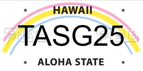 TASG25 Hawaii License Plate