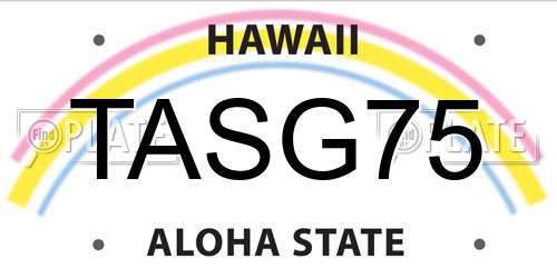 TASG75 Hawaii License Plate