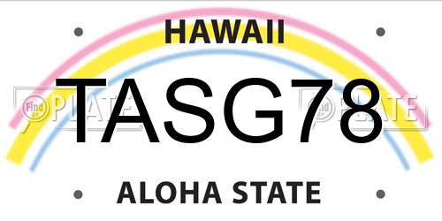 TASG78 Hawaii License Plate