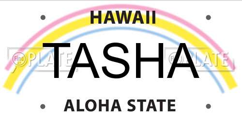 TASHA Hawaii License Plate
