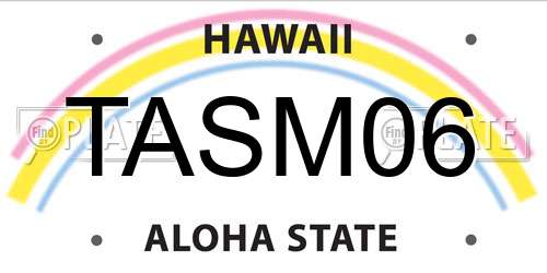 TASM06 Hawaii License Plate