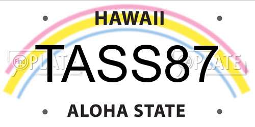 TASS87 Hawaii License Plate